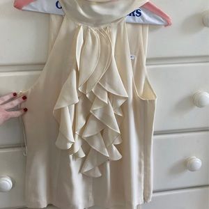 Trina Turk sleevless silk ruffle blouse